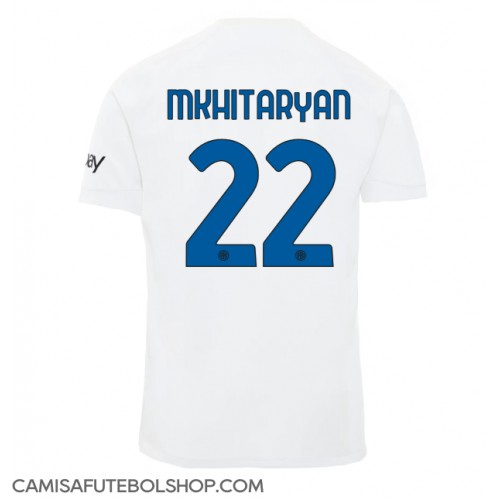 Camisa de time de futebol Inter Milan Henrikh Mkhitaryan #22 Replicas 2º Equipamento 2023-24 Manga Curta